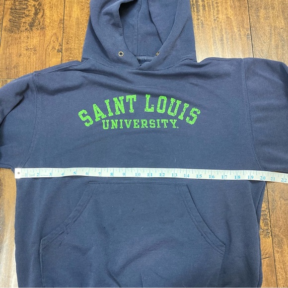 SAINT LOUIS UNIVERSITY Men’s Hoodie VINTAGE Jansport Distressed Blue SMALL - Picture 5 of 11